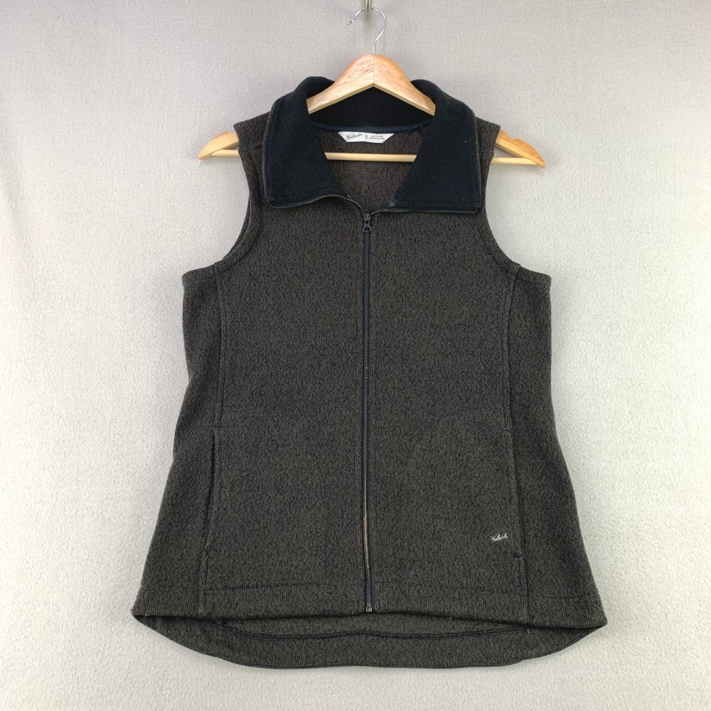 Woolrich Sweater Fleece Vest Womens M Brown Full Zip Outdoor Casual